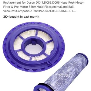 NEW replacement filters for Dyson DC41 Animal and Ball vacuum